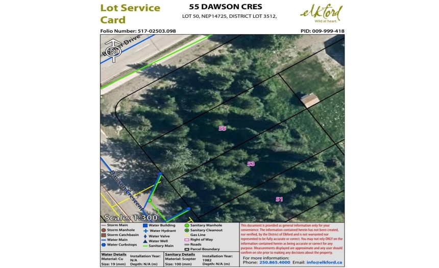 55 DAWSON CRESCENT, Elkford, British Columbia V0B1H0, ,Vacant Land,For Sale,DAWSON CRESCENT,2463674